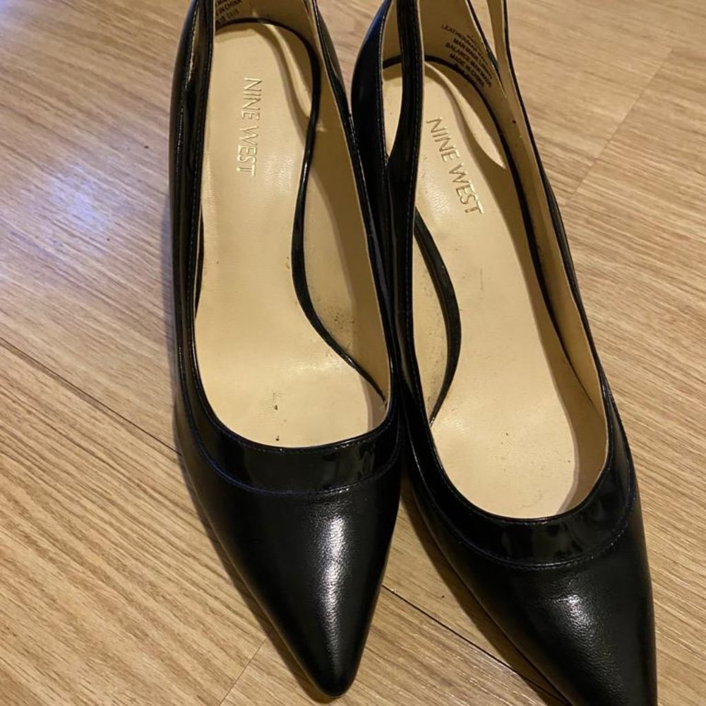 Elegant NINE WEST Black Pumps 7.5, 3” heels